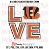 Heart Cincinnati Bengals NFL Embroidery Design, Bengals Football Fan Machine Embroidery Digitized Pes Files