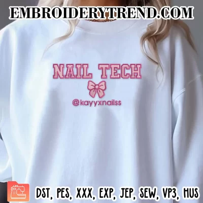 Nall Tech Embroidery Design, Custom Machine Embroidery Digitized Pes Files