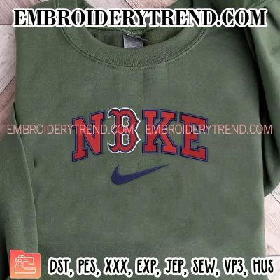 Nike Boston Red Sox Embroidery Design, MLB Logo Machine Embroidery Digitized Pes Files