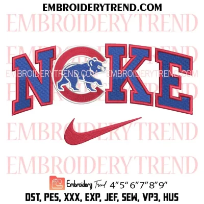 Nike Chicago Cubs Alternate Embroidery Design, Chicago Cubs Logo Machine Embroidery Digitized Pes Files