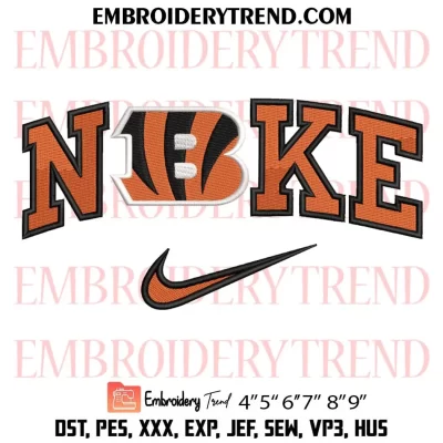 Cincinnati Bengals Est 1968 Embroidery Design, NFL Logo Machine Embroidery Digitized Pes Files