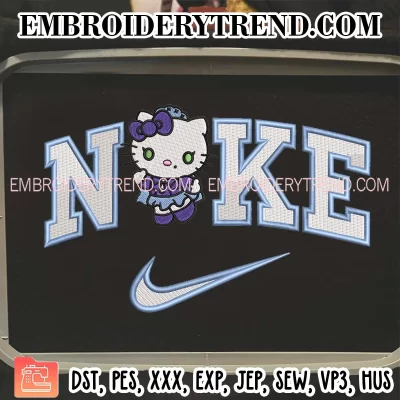 Nike Tiffany Hello Kitty Embroidery Design, Halloween Machine Embroidery Digitized Pes Files