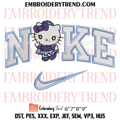 Nike Tiffany Hello Kitty Embroidery Design, Halloween Machine Embroidery Digitized Pes Files