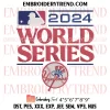 World Series 2024 Embroidery Design, Major League Baseball 2024 Machine Embroidery Digitized Pes Files