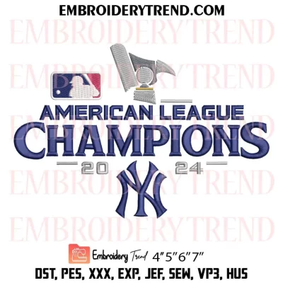 Yankees World Series 2024 Champions Embroidery Design, 2024 Yankees MLB Machine Embroidery Digitized Pes Files