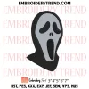 Jason Mask Embroidery Design, Horror Movie Machine Embroidery Digitized Pes Files