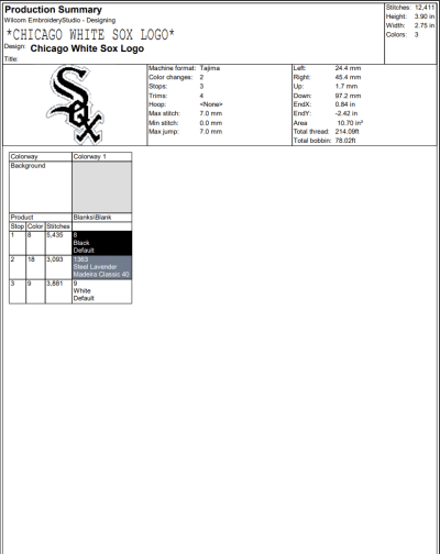 Chicago White Sox Logo Embroidery Design, Baseball Machine Embroidery Digitized Pes Files