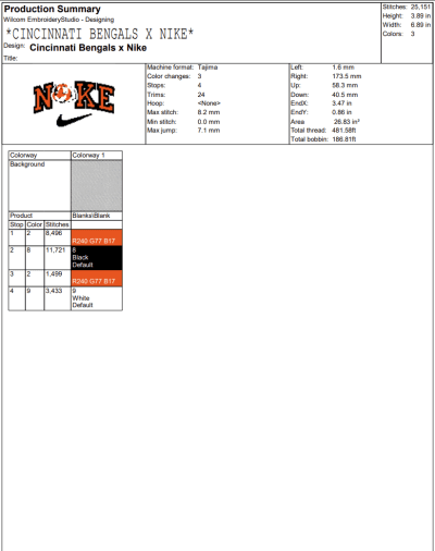 Cincinnati Bengals x Nike Embroidery Design, NFL Logo Machine Embroidery Digitized Pes Files