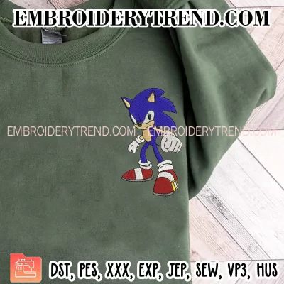 Sonic The Hedgehog Embroidery Design, Sonic Cartoon Machine Embroidery Digitized Pes Files