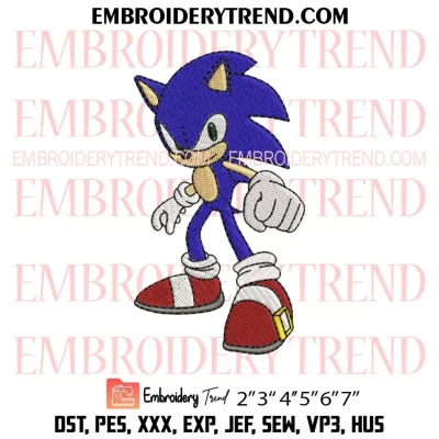 Sonic The Hedgehog Embroidery Design, Sonic Cartoon Machine Embroidery Digitized Pes Files