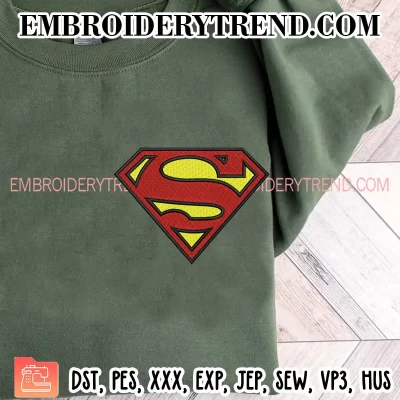 Superman Logo Embroidery Design, Marvel Movie Machine Embroidery Digitized Pes Files