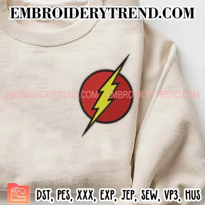 The Flash Logo Embroidery Design, Marvel Movie Machine Embroidery Digitized Pes Files