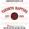 Toronto Raptors Heart Embroidery Design, NBA Team Machine Embroidery Digitized Pes Files