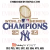 World Series 2024 NY Yankees Embroidery Design, Yankees MLB Machine Embroidery Digitized Pes Files