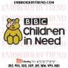 Pudsey Children In Need 2024 Embroidery Design, Pudsey Bear Machine Embroidery Digitized Pes Files