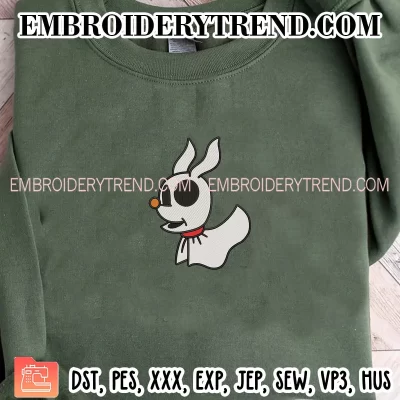 Baby Zero Embroidery Design, Ghost Dog Halloween Machine Embroidery Digitized Pes Files