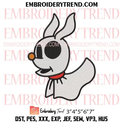 Zero Reindeer Christmas Embroidery Design, Zero nightmare before christmas Machine Embroidery Digitized Pes Files