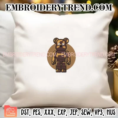 Bearbrick Brown Embroidery Design, Bearbrick Toy Machine Embroidery Digitized Pes Files