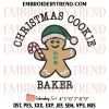 Cookie Baker Embroidery Design, Christmas Gingerbread Machine Embroidery Digitized Pes Files