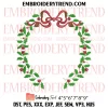 Floral Leaves Frame Embroidery Design, Monogram Frame Machine Embroidery Digitized Pes Files