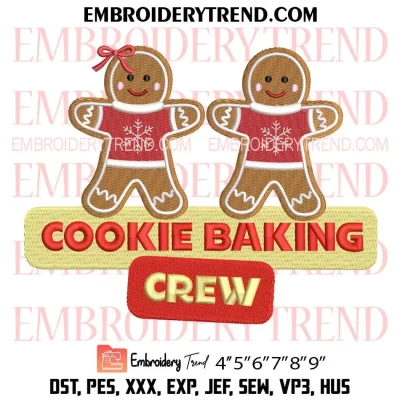 Cookie Baking Crew Embroidery Design, Cookie Christmas Machine Embroidery Digitized Pes Files