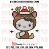 Hello Kitty Reindeer Embroidery Design, Sanrio Christmas Machine Embroidery Digitized Pes Files