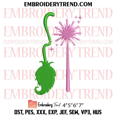 Elements Broom Wicked Embroidery Design, Wicked The Musical Machine Embroidery Digitized Pes Files