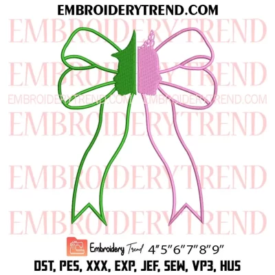 Elphaba Glinda Wicked Bow Embroidery Design, Wicked Movie Machine Embroidery Digitized Pes Files