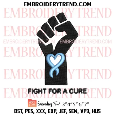 Fight For A Cure Diabetes Embroidery Design, Diabetes Awareness Machine Embroidery Digitized Pes Files