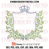 Floral Leaves Frame Embroidery Design, Monogram Frame Machine Embroidery Digitized Pes Files