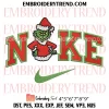 Grinch Girl Christmas x Nike Embroidery Design, Santa Hat Grinch Machine Embroidery Digitized Pes Files