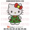 Strawberry Shortcake Hello Kitty Embroidery Design, Cute Strawberry Kitty Girl Machine Embroidery Digitized Pes Files