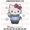 Cute Kitty Christmas Reindeer Embroidery Design, Hello Kitty Sanrio Christmas Machine Embroidery Digitized Pes Files