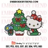 Snoopy Woodstock Christmas Tree Embroidery Design, Merry Christmas Peanuts Machine Embroidery Digitized Pes Files