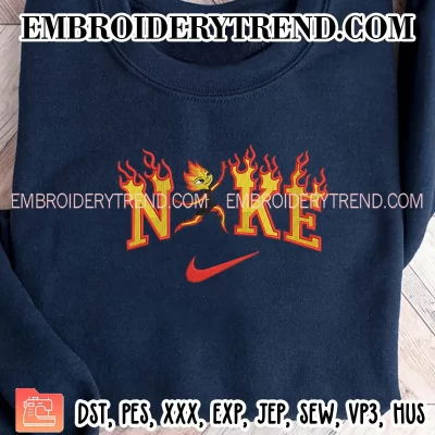 Nike Ember Lumen Embroidery Design, Elemental Disney Machine Embroidery Digitized Pes Files