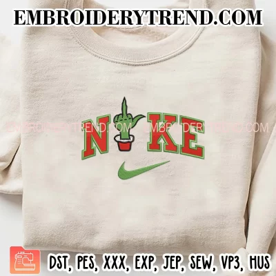 Nike Grinch Middle Finger Embroidery Design, Funny Xmas Grinch Machine Embroidery Digitized Pes Files