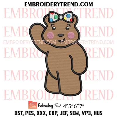 Pudsey Bear Blush Embroidery Design, Children In Need Machine Embroidery Digitized Pes Files