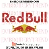 Red Bull Embroidery Design, Energy Drink Machine Embroidery Digitized Pes Files