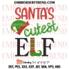 Santa’s Favorite Elf Embroidery Design, Elf Christmas Machine Embroidery Digitized Pes Files