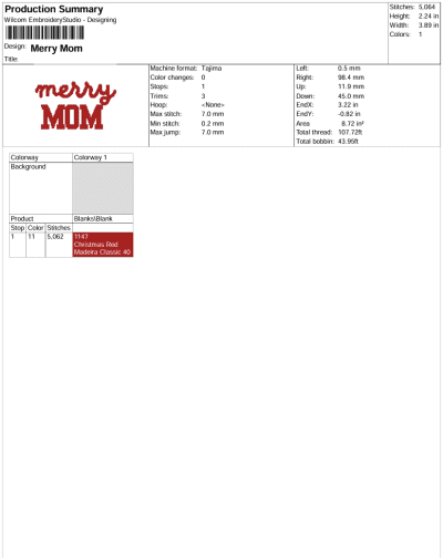 Merry Mom Embroidery Design, Christmas Gift Mama Machine Embroidery Digitized Pes Files