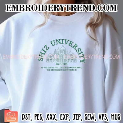 Shiz University Embroidery Design, Wicked Musicals Gift Machine Embroidery Digitized Pes Files