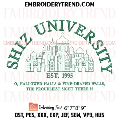 Shiz University Embroidery Design, Wicked Musicals Gift Machine Embroidery Digitized Pes Files