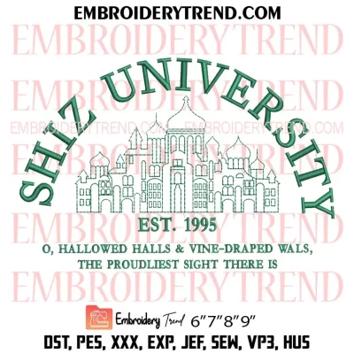 Shiz University Embroidery Design, Wicked Musicals Gift Machine Embroidery Digitized Pes Files