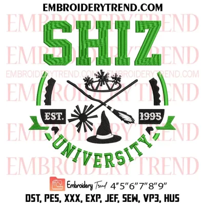 Shiz University Est 1995 Embroidery Design, Wicked Movie Fan Gift Machine Embroidery Digitized Pes Files