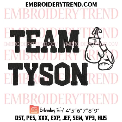 Team Tyson Embroidery Design, Boxing Mike Tyson Fan Machine Embroidery Digitized Pes Files