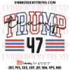 Victory Trump 24 Embroidery Design, Trump Election 2024 Machine Embroidery Digitized Pes Files