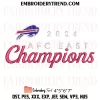 2024 AFC East Division Champions Buffalo Bills Embroidery Design, NFL Buffalo Bills Machine Embroidery Digitized Pes Files