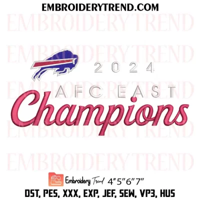 2024 AFC East Champions Buffalo Bills Embroidery Design, Buffalo Bills 2024 Machine Embroidery Digitized Pes Files