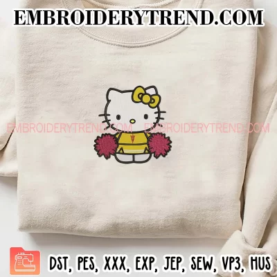 Arizona State Sun Devils Hello Kitty Cheerleader Embroidery Design, NCAA Football Fan Machine Embroidery Digitized Pes Files