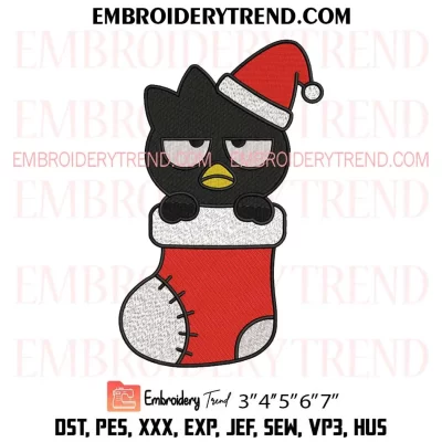 Badtz Maru with Christmas Gift Embroidery Design, Badtz Maru Santa Holiday Machine Embroidery Digitized Pes Files